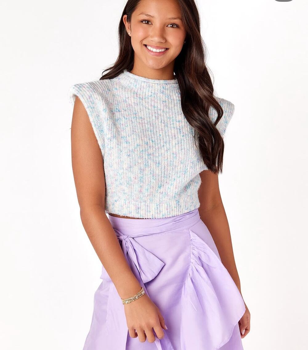 Cake For Dinner NWT Minnie Mock Neck Blue Lagoon Knit Sweater Tank Sz S